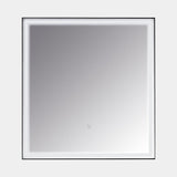 GOZO black trim LED bathroom mirror, 30 in wide (750 x 800 mm)